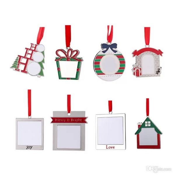 Favor de festa sublimação em branco Pingente de decoração de árvore de Natal DIY Ornamento de Natal C0817
