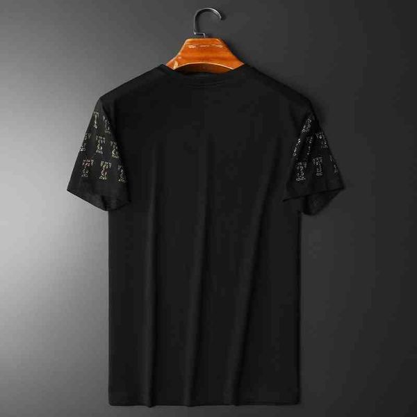 

fashion t-shirts menswear 2022 new cotton tshirt round neck shirt letter drill short sleeve t-shirt, White;black