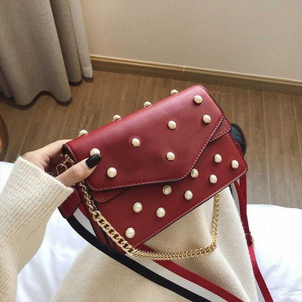 

high-quality new women's color matching small bee pearl bag fashion designer handbags casual one-shoulder messenger [with box] dust
