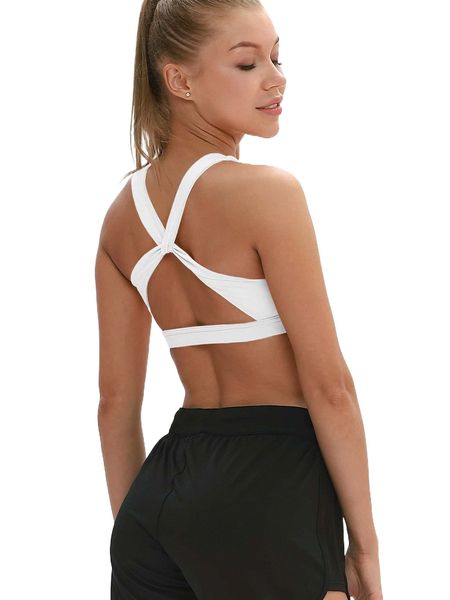

icyzone cut out back solid sports bra i0gz#, Gray