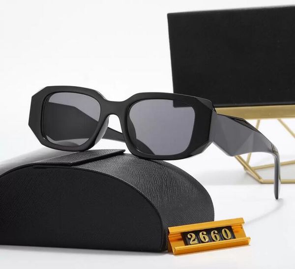 

fashion sunglasses for man woman designer goggle beach sun glasses retro small frame luxury design uv400 black-black 7 color optional 2660 w, White;black