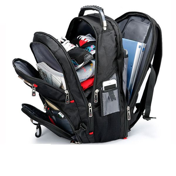 

men women backpack 17.3 inch computer notebook school travel bags large capacity bagpack waterproof business mochila nylon oxford black 8112