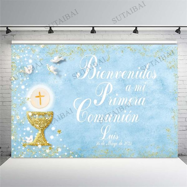 Personalisierte Einladung zur Taufe zur Erstkommunion, Dekoration, Mädchen, Junge, individueller Hintergrund, Hintergrund, Po Studio 220614