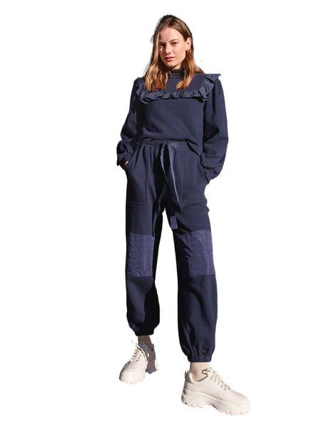 

tie front solid sweatpants l2fk#, Black;white