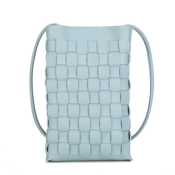 

3pcs stuff sacks women pu plain weave prints phone crossbody bag mix color