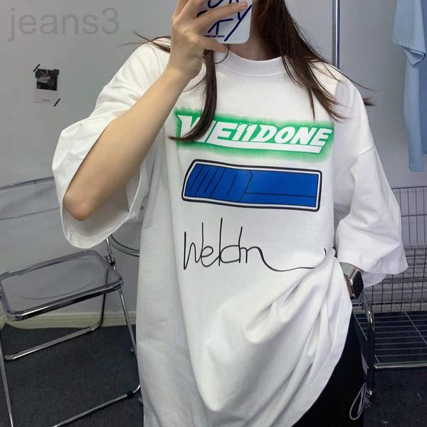 

women's t-shirt designer weldone signature short sleeve spring and summer new letter printed couple t-shirt hair, White