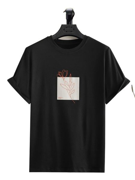 

men floral & letter graphic tee z5a3#, White;black