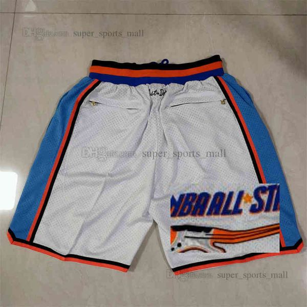 All-Star Basketball Western Short Real bordado shorts de bolso apenas Don Mitchell e Ness com 4 bolso com zíper de moletom Sport Sport Pantsr161