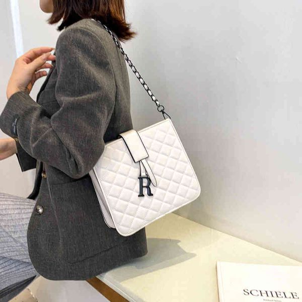 

women's bag new lattice chain shoulder simple handbag 2022 brand luxury fashion design ladies handbags