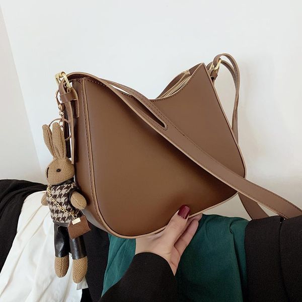 

evening bags vintage square crossbody bag 2022 pu leather women's designer handbag black coffee color shoulder messenger