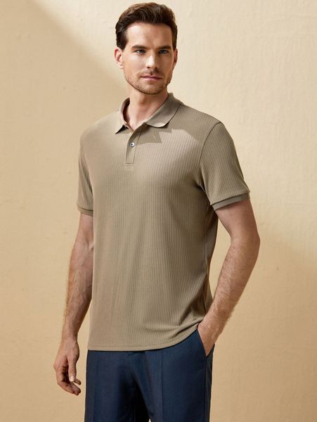 

men ribbed knit polo shirt r8yu#, White;black
