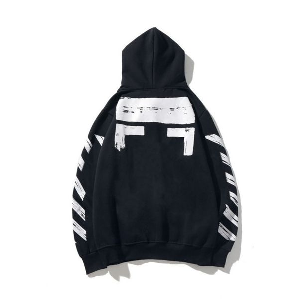 

loose classic mens offs sweatshirts fashion brand hoodie designers luxury pullover back oil paint arrow x men women t shirt hoodies jackets, Black
