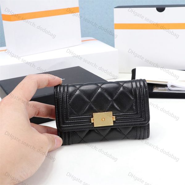 

genuinel leather luxurys designers women coin purse wallets classic womens wallet with box mens purses credit card holder passport -005, Red;black