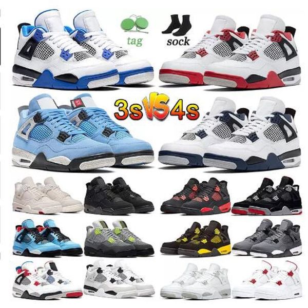 

man shoe designer jumpman 4 4s mens basketball shoes authentic 3 3s reto gs motorsports midnight navy unc new fire red slim shady cactus jac