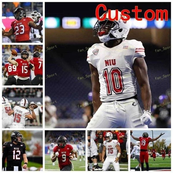 Thr NCAA College-Trikots Northern Illinois Huskies 27 Mark Aitken 29 Woodly Appolon 3 Burkhead Richie 31 Mark Kellar 6 CJ Brown Custom Football