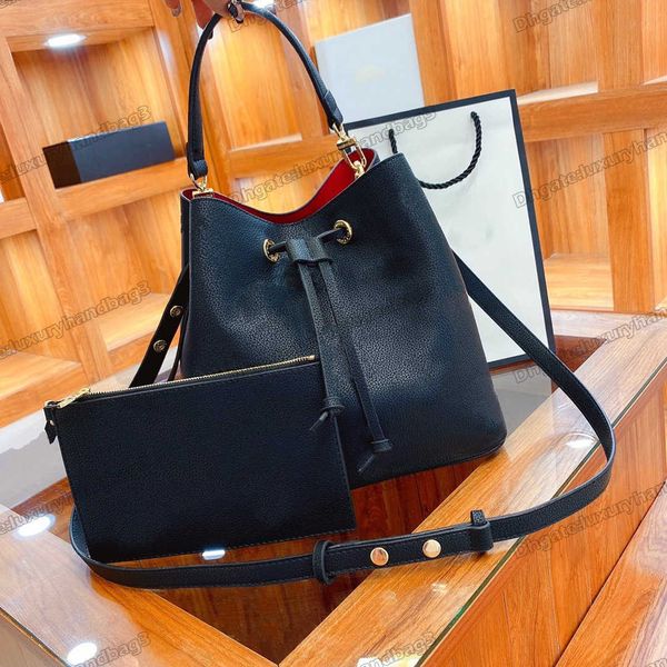 

neonoe mm bucket bag beige pattern red lining black leather drawstring closure adjustable strap shoulder bags hobo designer tote bags neo