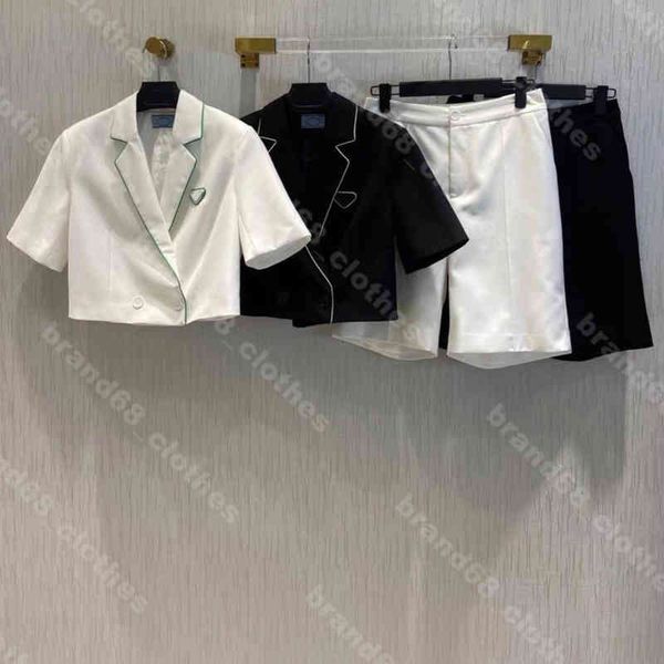 

women pants two piece suits short suit jacket five-point shorts letter logo p..d brand clothing aaa casual designer women clothes, White