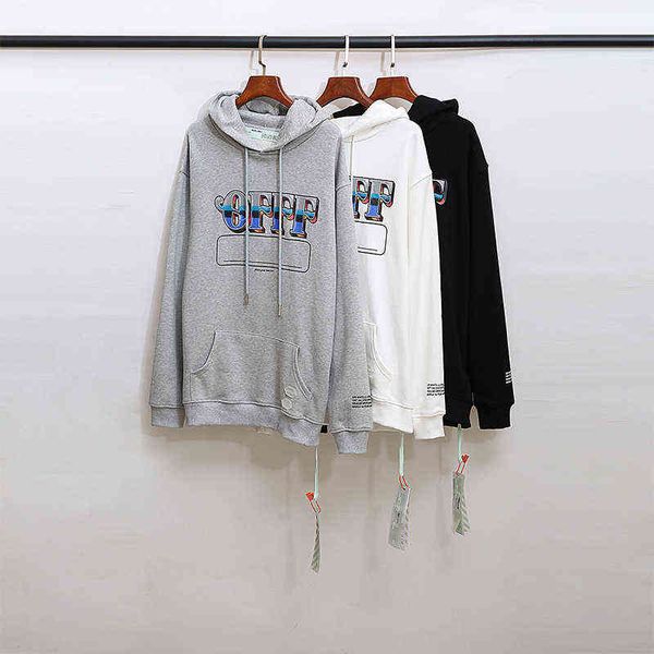 

factory online export brand new sweater exclusive ow pullover hoodie for men and women, Black