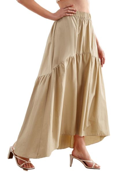 

x oxana solid ruffle hem skirt u2sx#, Black