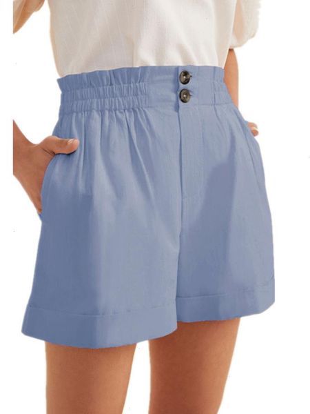 

summer womens solid color elastic zipper plus pocket casual shorts fashion comfortable breathable women pants woman, White;black