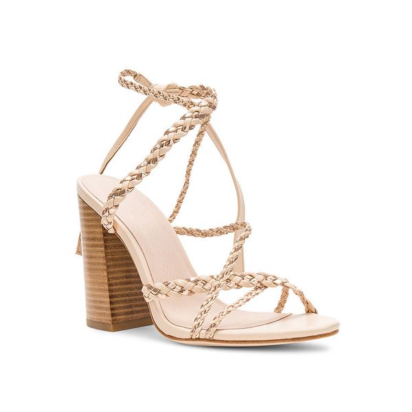 2024 cuoio sandali gladiatori di pelle di pecora sandali in legno tacchi alti dighe donne estate con lana a pizzo stretto intrecciatura intrecciate trecce alla caviglia a livello di caviglia