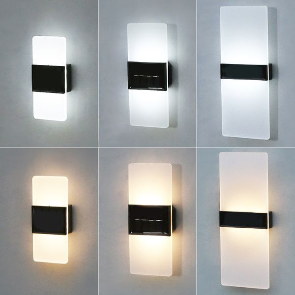 Luzes solares de parede acrílica quarto simples sala de aroma de aroma de escada externa decoração de casa luminárias internas luminárias