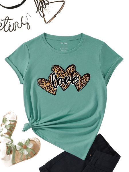 

heart and letter graphic tee z24e#, White