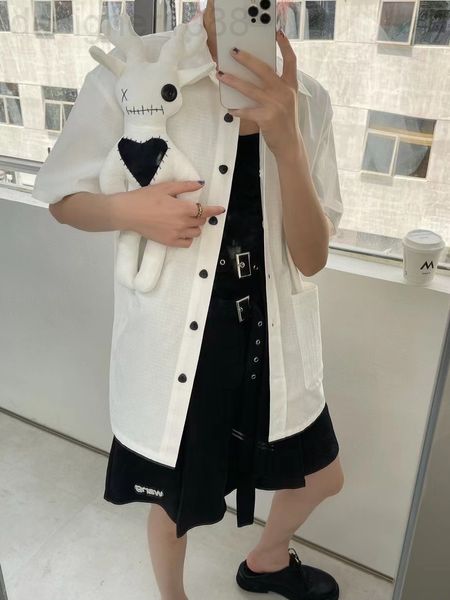 

women's blouses & shirts designer 22 spring and summer new deer love doll shirt with graffiti letters on the back super personalized th, White