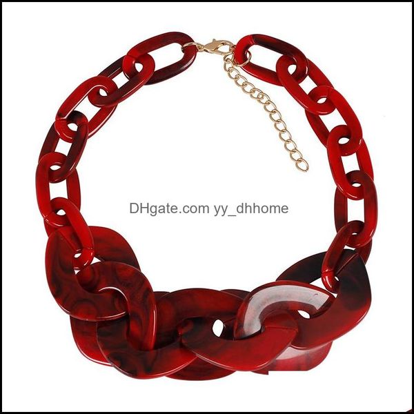 

chains necklaces pendants jewelry acrylic accessories fashion woman punk resin chunky large material clavicle chain exaggerated retro simp, Silver