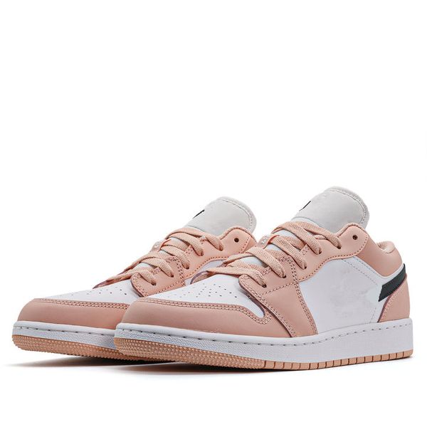 

womens shoes jumpman 1 low gs light arctic pink basketball shoe sports sneakers real leather color light-arctic-pink/white-black size 36-47