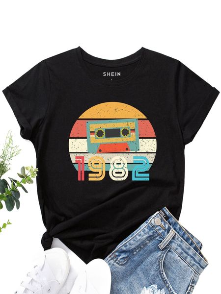 

audiotape and number print tee s7kh#, White