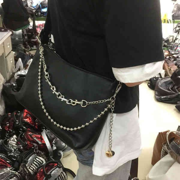 

single 2021 women's soft leather chain shoulder anticline back versatile style high capacity