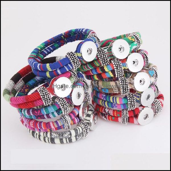 

charm bracelets jewelry noosa snap button leather wrap bangle for 18mm ginger women men diy ethnic fashion in bk drop delivery 2021 xaeag, Golden;silver