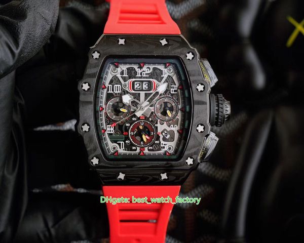 

5 style watches 42mm x 50mm x 16mm rm11-03 skeleton ntpt carbon fiber sapphire glass transparent mechanical automatic mens men's watch, Slivery;brown