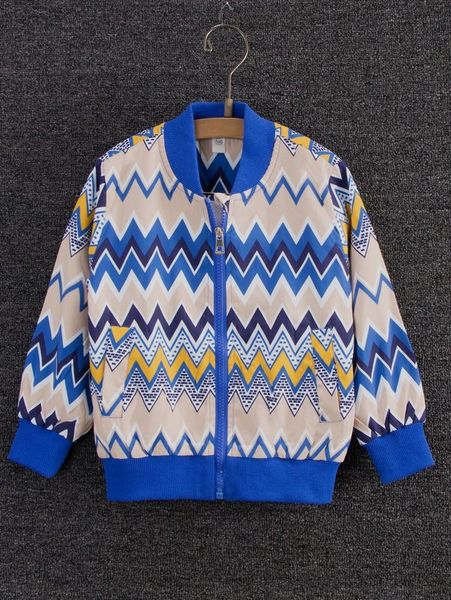 

toddler boys chevron print zipper bomber jacket she, Blue;gray
