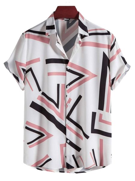 

men allover print shirt 67xy#, White;black