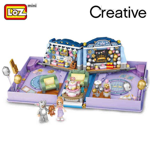 

loz lizhi wedding building block book folding book fairy tale small particles assembled wedding book educational toys tij play j220624