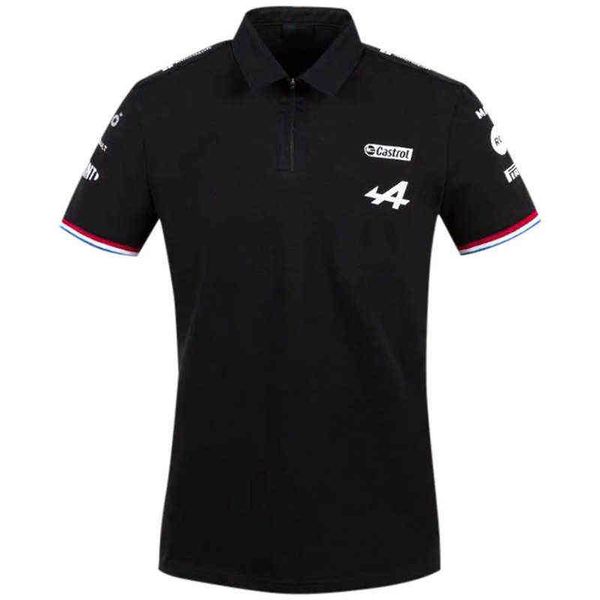 

alpine team clothes f1 racing t-shirt men's short sleeved polo shirt work, White;black