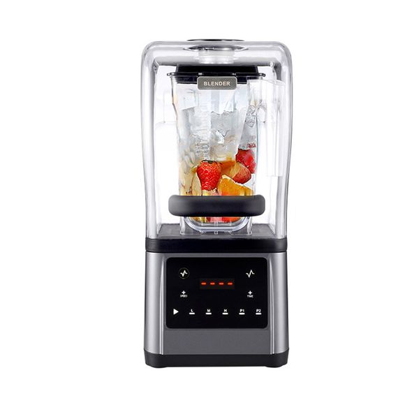 1.6L Ticari Blender Sessiz Smoothie Maker Juicer Buz Kırıcı 2200W Gıda Mikseri Sessiz Blender Kapak