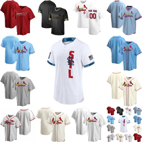 

2022 baseball jerseys custom jersey st. louis''cardinals''mens women youth 1 ozzie smith 6 stan musial 11 paul dejong 16, Blue;black