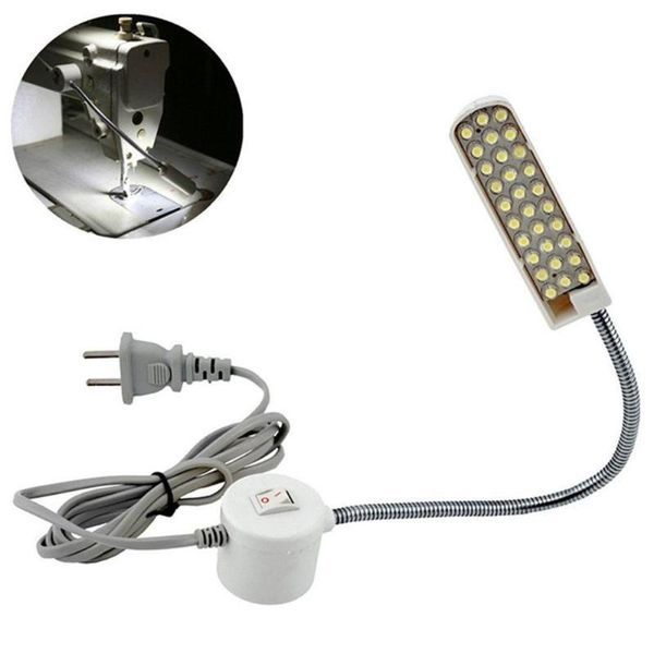 Luci notturne 30/20/10 LED Luce per macchina da cucire per abbigliamento super luminosa Spina UE / USA Lampada da lavoro flessibile per tornio da banco Trapano a colonna