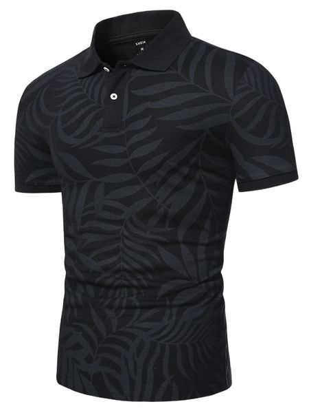 

men tropical print polo shirt 29iu#, White;black
