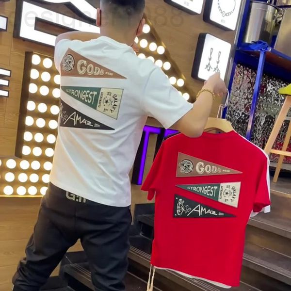 

men's t-shirts designer net red young men's t-shirt spirit guy handsome short sleeved shirt slim student trend round neck er2p, White;black