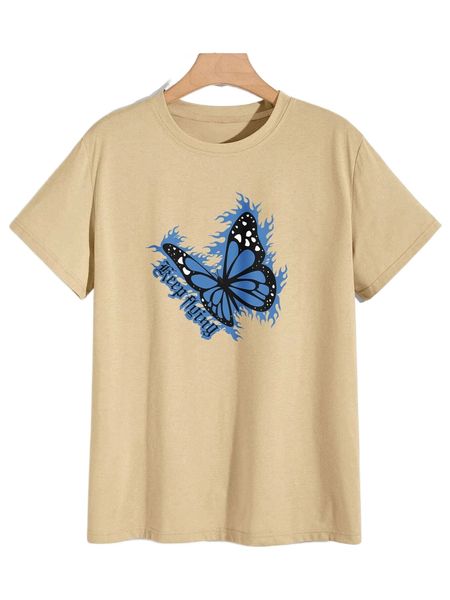 

romwe guys butterfly print tee u6yj#, White;black
