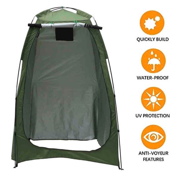 Tragbares Outdoor-Duschzelt Camp-Toiletten-Regenschutz für Camping-Pop-Up-Sichtschutzzelt Outdoor-Ankleidezelt Einfache Einrichtung H220419