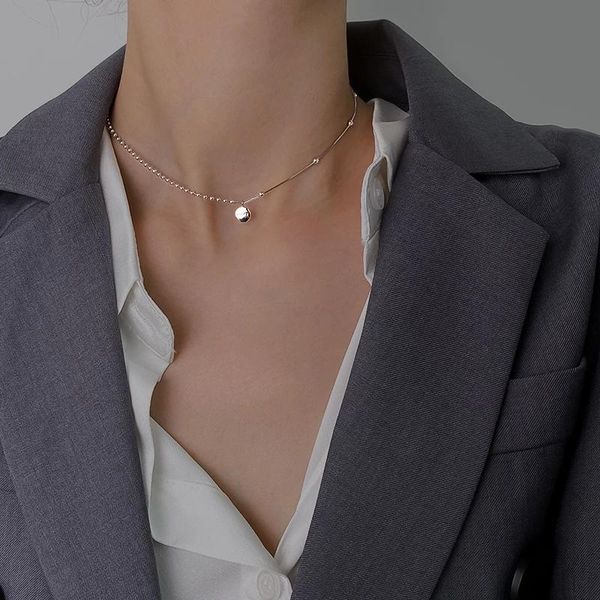 Chokers Real 925 Sterling Silver Charker Collar Colares Short Chain Clavicle Chain Lucky Women Women Jewelry AccessoriesChokers