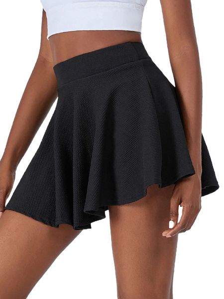 

solid flare sports skirt x6c0#, Gray