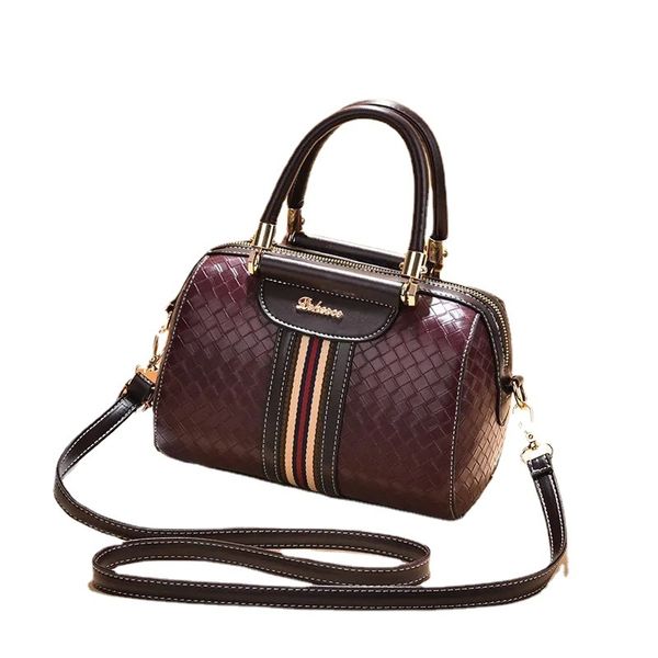 

designer bags grade leather brand new clashing color woven pattern pillow bag 23cm