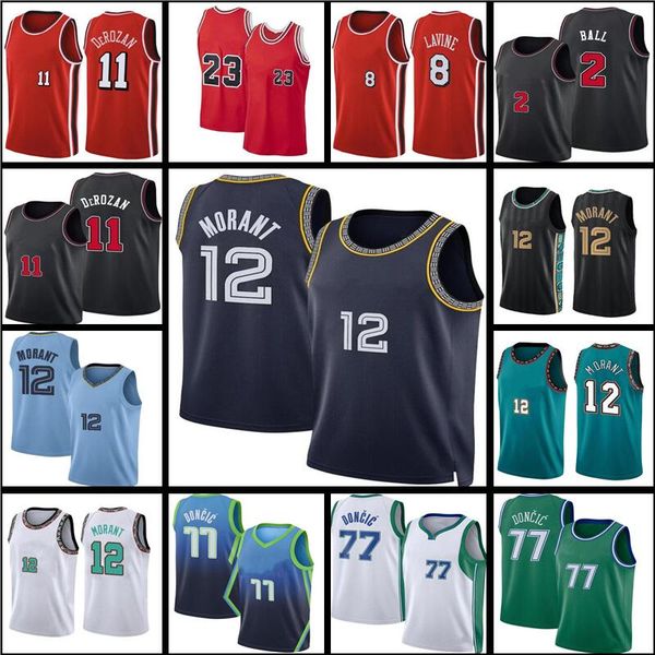 

jersey 33 scottie pippen dennis rodman dirk kristaps nowitzki demar 11 derozan lonzo 2 ball zach 8 lavine men 77 luka 12 ja morant doncic 23, Black;red