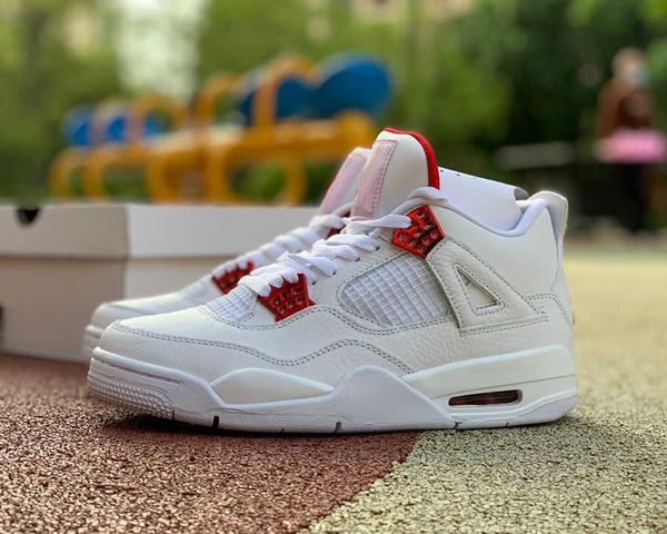 

red metallic jumpman 4s basketball designer shoes 4 white university-red outdoor running luxurys designers trainers sports sneakers with box, Black